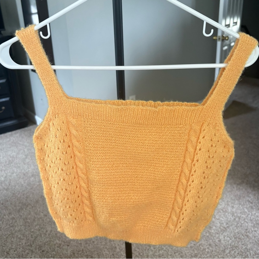 POL Sunny Yellow Knitwear Cropped Tank NWOT